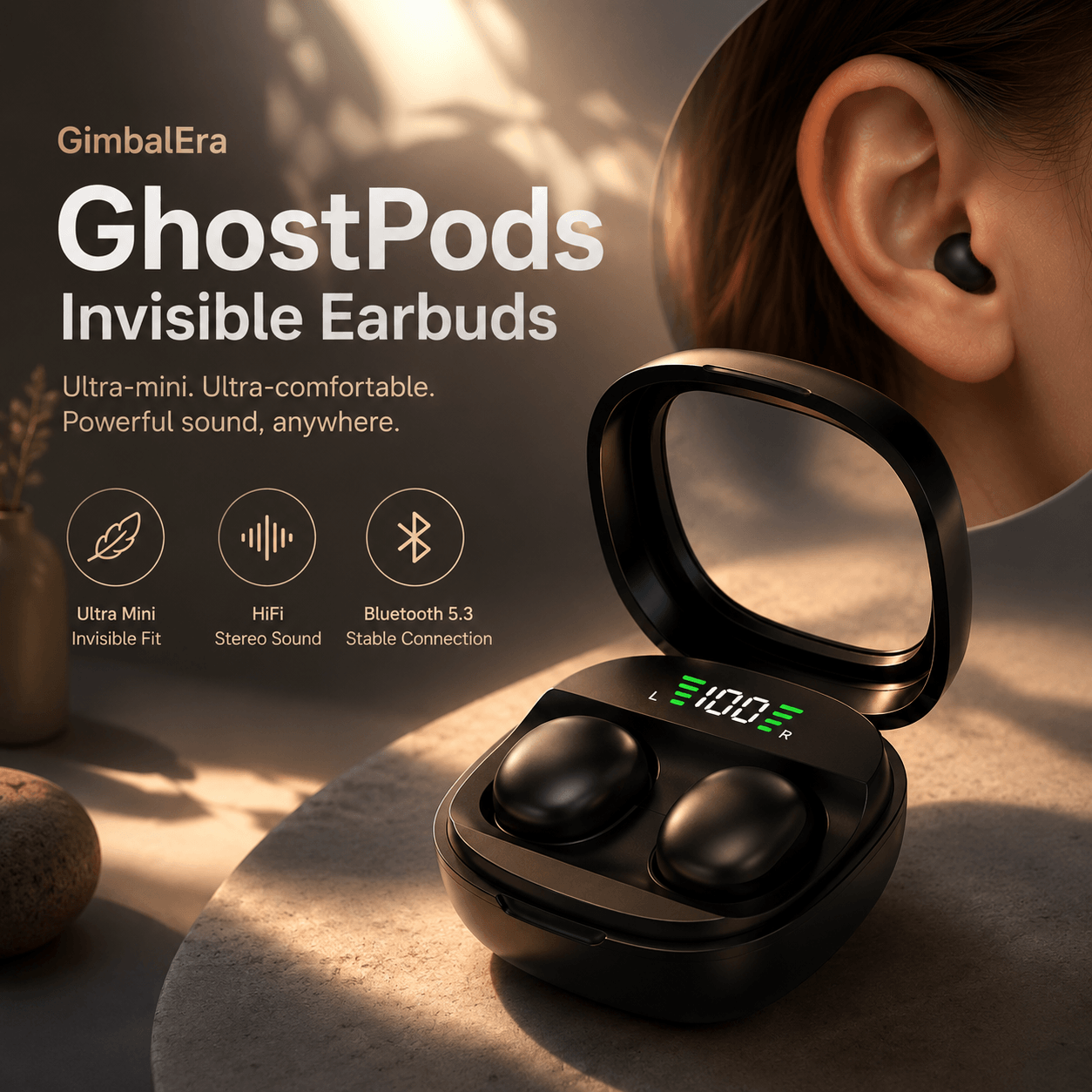 GimbalEra GhostPods Invisible Earbuds premium wireless earbuds cover photo