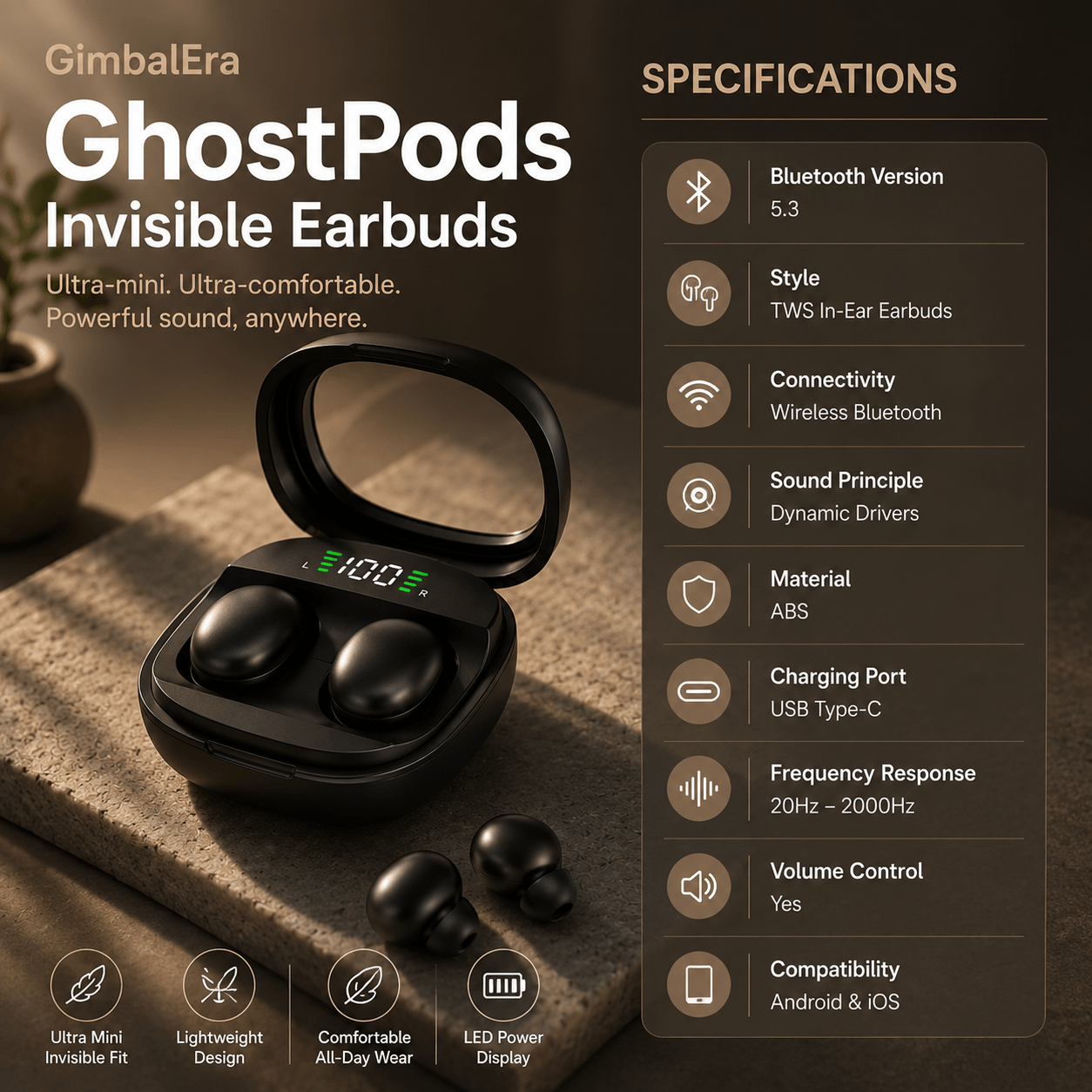 GimbalEra GhostPods Invisible Earbuds immersive audio and comfort showcase
