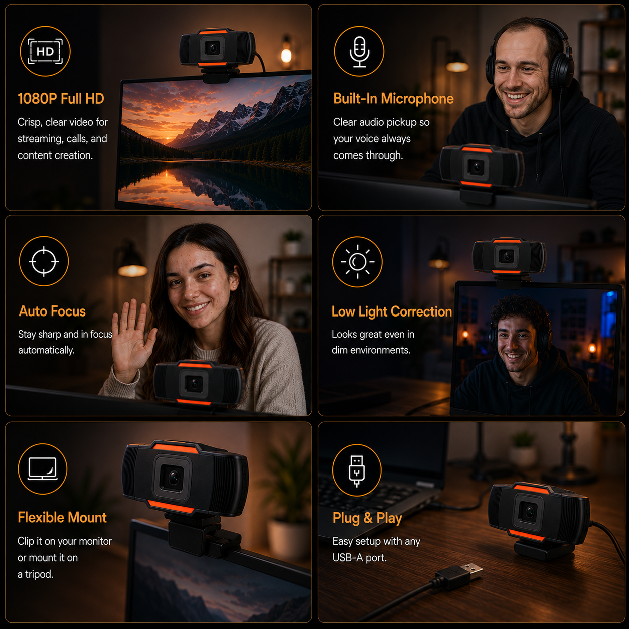 GimbalEra StreamCam Pro HD Webcam creator desk setup and livestream experience display