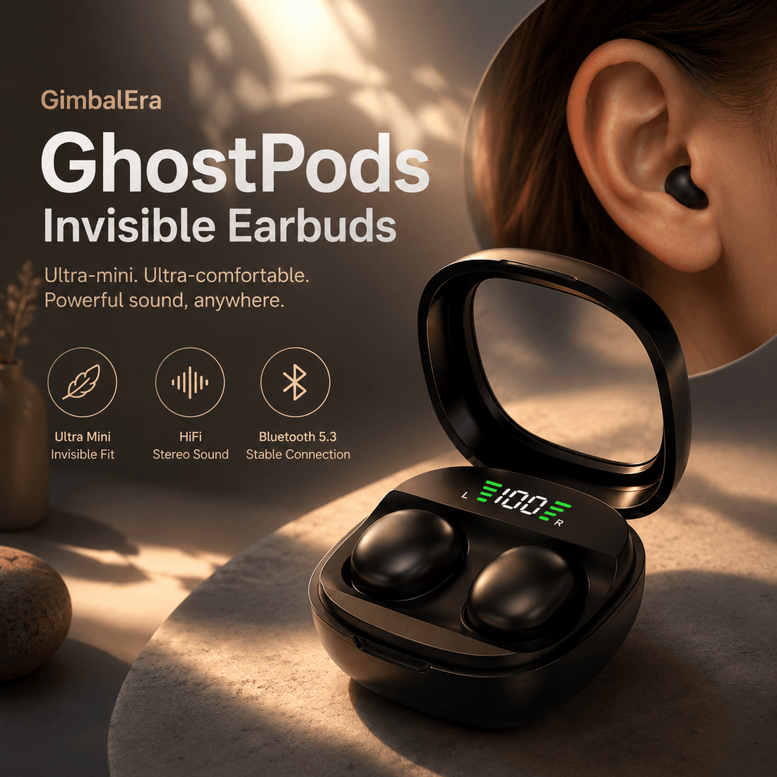 GimbalEra GhostPods Invisible Earbuds premium wireless earbuds cover photo