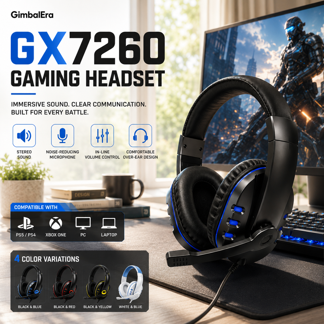 GimbalEra GX7260 Gaming Headset Main Product Cover