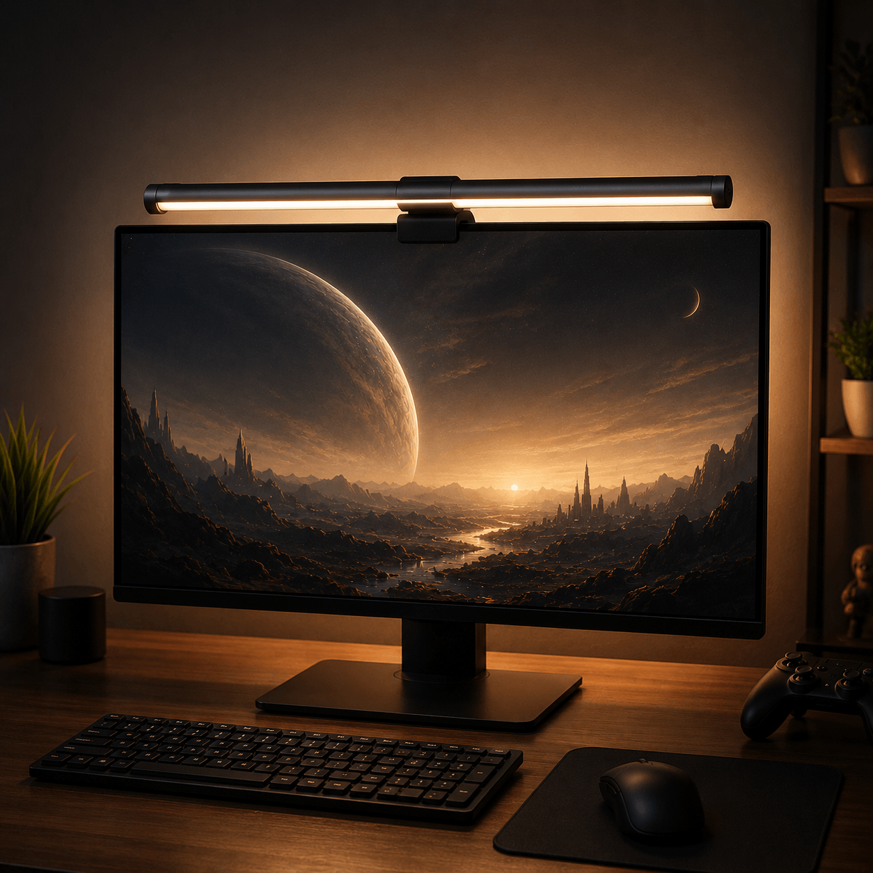 GimbalEra GlowBar Monitor Light modern gaming and workspace lighting setup