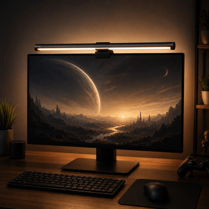 GimbalEra GlowBar Monitor Light modern gaming and workspace lighting setup