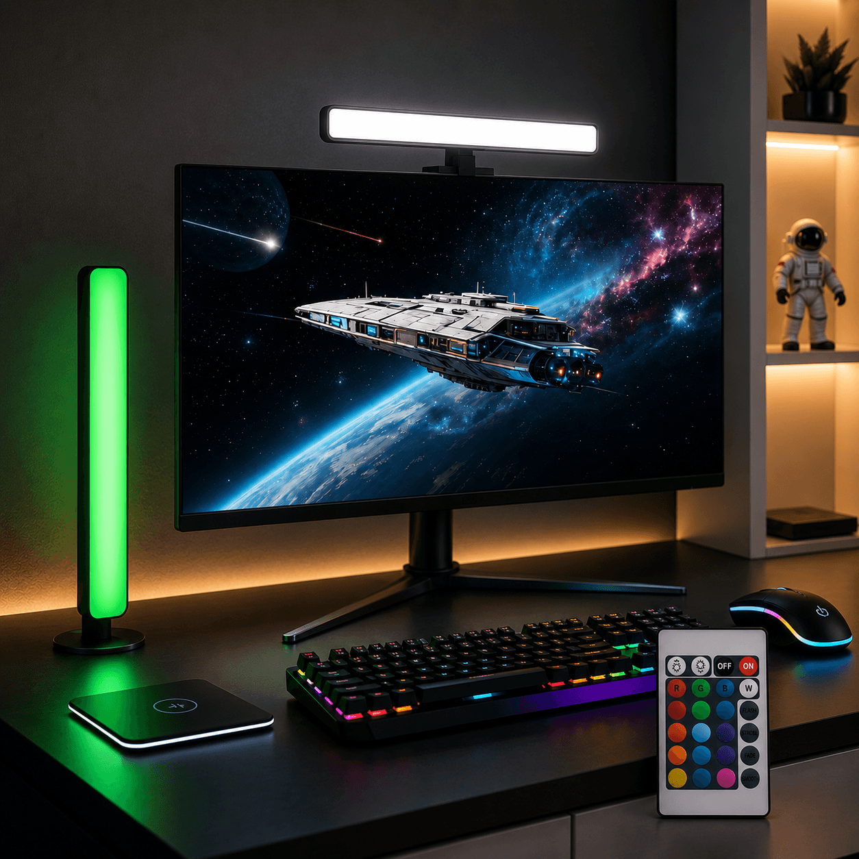 GimbalEra RhythmGlow RGB Light Bars modern gaming desk aesthetic setup