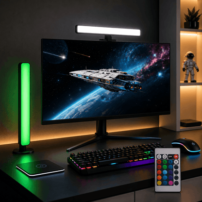 GimbalEra RhythmGlow RGB Light Bars modern gaming desk aesthetic setup