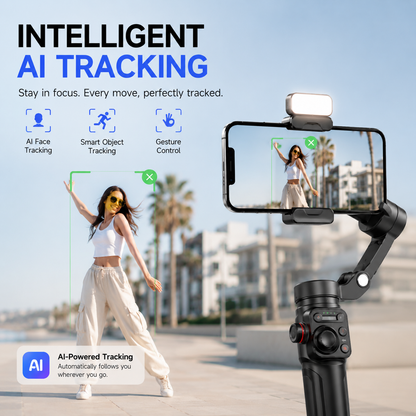 GimbalEra MotionFlow M06 AI Gimbal Stabilizer fill light